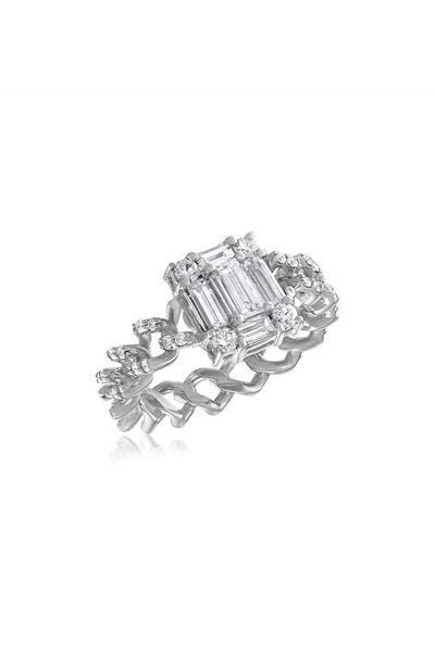 Mindi Mond Clarity Cube Diamond Link Ring In 18k Wg