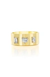 Mindi Mond Fancy Cut Diamond Cigar Band Ring In 18k Yg
