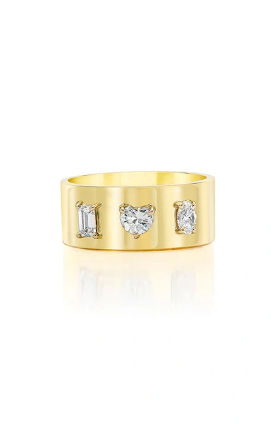 Mindi Mond Fancy Cut Diamond Cigar Band Ring In 18k Yg