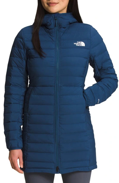 The North Face Belleview Stretch 600 Fill Power Down Parka In Shady Blue
