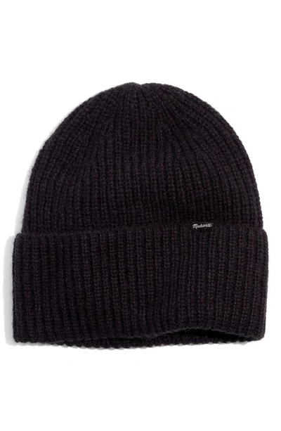 Madewell Cuffed Beanie In True Black