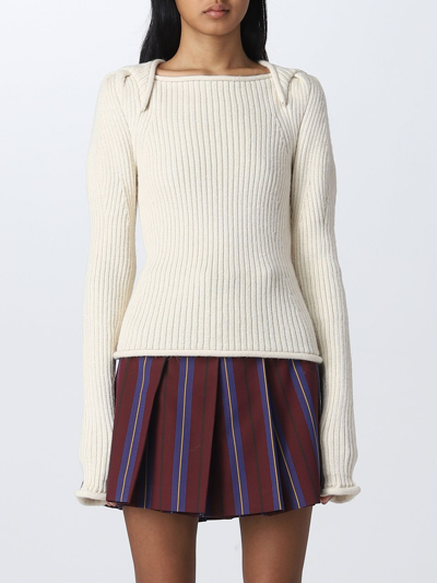 Sportmax Valico Long-sleeved Sweater In White