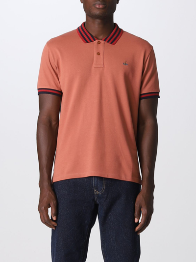 Vivienne Westwood Logo Embroidered Polo Shirt In Pink