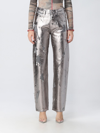Diesel Metallic-effect Distressed Jeans In Silver