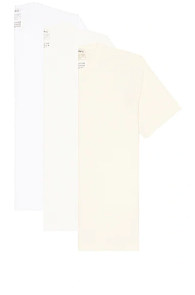 Maison Margiela 3 Pack Tshirt In Shades Of White