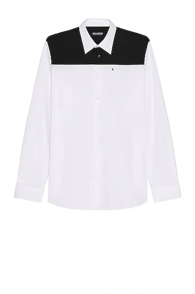 Raf Simons Bicolor Americano Shirt In Black And White