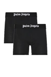 Palm Angels Men's Set Of Two Cotton Boxers | Size Small | Pmuh001c99fab0020110 Color Whiteblack In Black