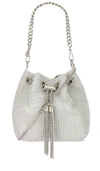 Olga Berg Sylvie Crystal Pouch In Metallic Silver