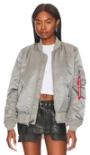 Alpha Industries Ma-1 Bomber Jacket W In Vintage Gray