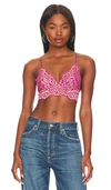 Cosabella Pret A Porter Triangle Bralette In Cape Fuchsia & Rampur Sunset