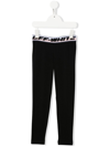 OFF-WHITE LOGO WAISTBAND MID-RISE LEGGINGS