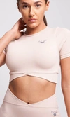 TWILL ACTIVE TWILL ACTIVE ESTRON RECYCLED RIB CRISS-CROSS CROP TOP