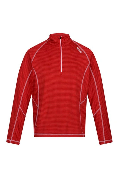 Regatta Mens Yonder Quick Dry Moisture Wicking Half Zip Fleece Jacket In Red