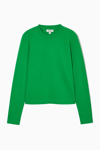 Cos Slim-fit Heavyweight Long-sleeved T-shirt In Green