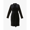 Skin Vivienne Fleece Recycled-polyester Robe In Black