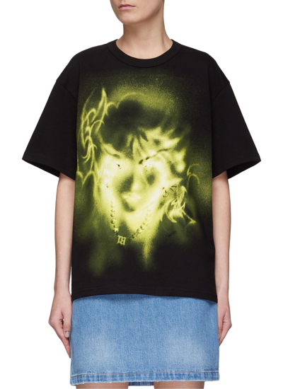 Misbhv 'ethereum' Graphic Print Cotton Crewneck T-shirt In Black