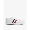 MONCLER NEW MONACO STRIPED LOW-TOP LEATHER TRAINERS