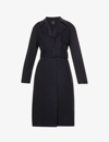 Theory Belted Relaxed-fit Wool And Cashmere-blend Trench Coat In New Navy