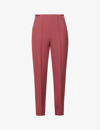 Nensi Dojaka High Waist Strap Detail Pleated Pants In Hawthorn Rose