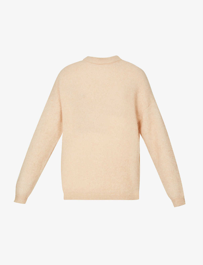 Acne Studios Scoop-neck Relaxed-fit Knitted Jumper In Warm Beige