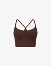 Varley Always Surrey Recycled Polyester-blend Sports Bra In Coffee Bean