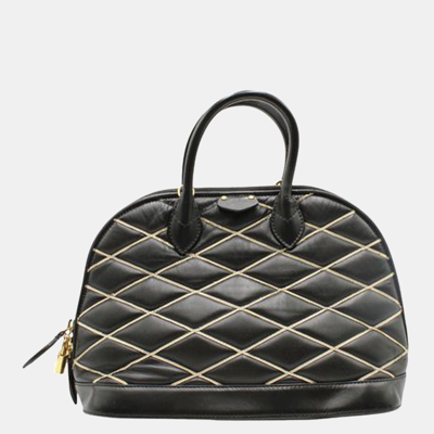 Pre-owned Louis Vuitton Black Leather Malletage Alma Pm Bag