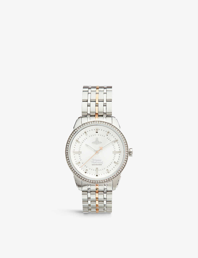Vivienne Westwood Vv262wssr East End Crystal-embellished Stainless-steel Quartz Watch In Silver