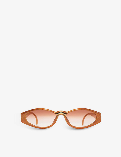 The Vintage Trap Pre-loved Dior 80s Oval-frame Acetate Sunglasses In Orange