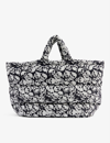 ERL ERL BLACK SKULL-PRINT QUILTED COTTON-DOWN TOTE BAG,57475135