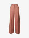 Joseph Alana Wide-leg High-rise Wool-blend Trousers In Mauve