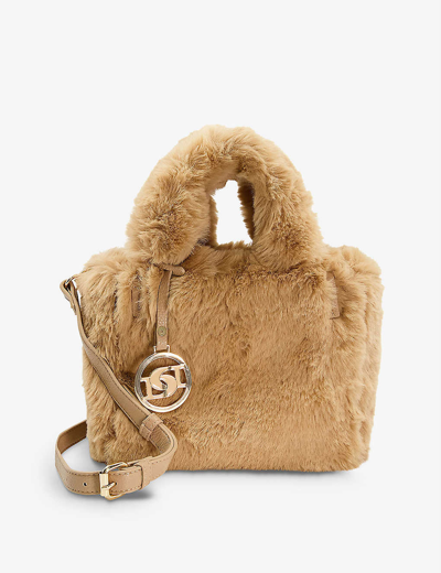 Dune Darcys Faux-fur Handbag In Camel-faux Fur