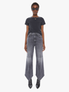Mother The Dagger Flood High-waist Denim Jeans In Black