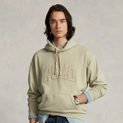 Ralph Lauren Big Fit Logo Over-dyed Fleece Hoodie In Expedition Dune ...