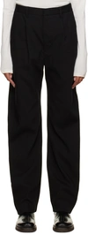 LEMAIRE BLACK PLEATED TROUSERS