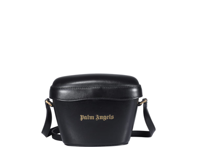 Palm Angels Padlock Logo-print Crossbody Bag In Black