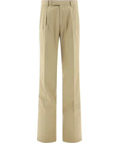 Amiri Box-pleat Straight-leg Trousers In Brown