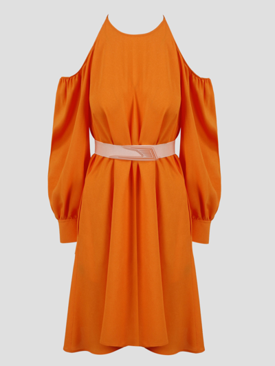 Stella Mccartney Ini Dress With Belt In Orange