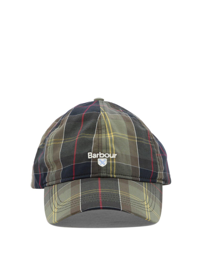 Barbour Logo Embroidered Tartan Print Cap In Multi