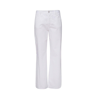 Malo Five-pocket Cotton Wide-leg Trousers In White