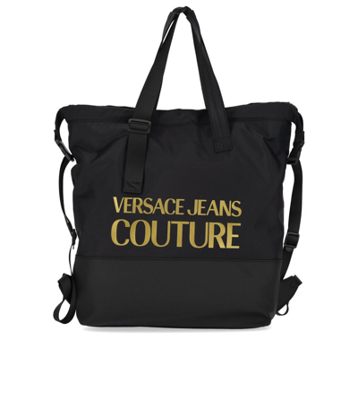 Versace Jeans Couture Versace Jeans  Logo Baroque Black Gold Shopping Bag