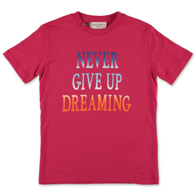 Alberta Ferretti Kids' Slogan Printed T-shirt In Fuxia