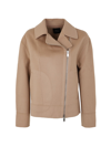 Theory Cashmere And Wool Biker Jacket In Tsi Camel