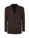 Barba Napoli Dynamic Double Breasted Jacket In Dark Brown