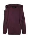 Raf Simons Regular Fit Hoodie With Knot In Dark Aubergine