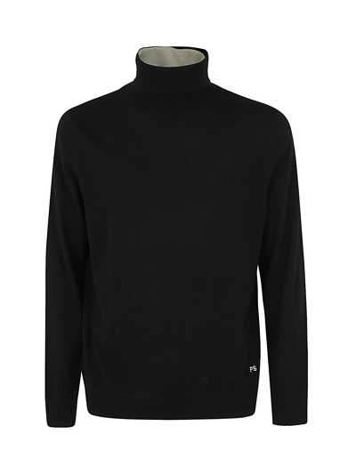 Ps By Paul Smith Roll Neck Merino Sweater In Black