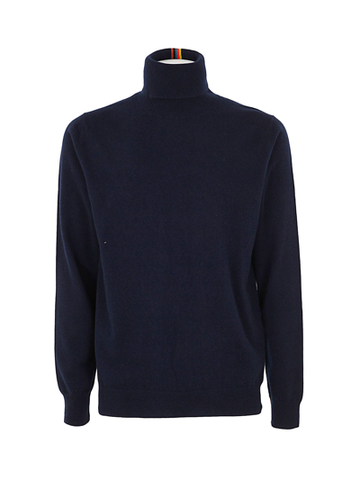 Paul Smith Gents Pullover Roll Neck In Blue