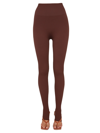 Andreädamo Brown Ribbed Open Toe Leggings In Marrone