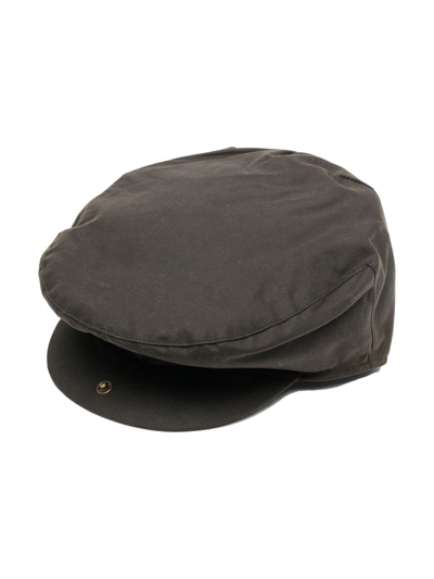 Barbour Wax Flat Cap In Olive