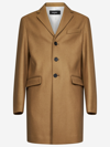 Dsquared2 Camel-coloured Single-breasted Coat In Beige