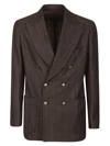 Barba Napoli Dynamic Double Breasted Jacket In Brown